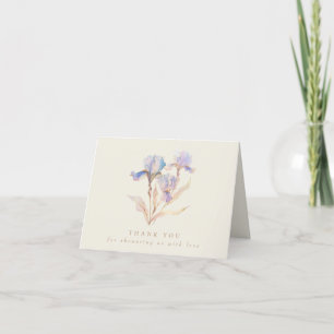 Waterverf iris Baby shower Bedankkaart