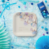 Waterverf iris Baby shower Papieren Bordje (Feest)