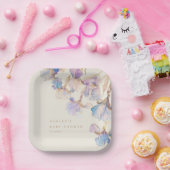 Waterverf iris Baby shower Papieren Bordje (Feest)