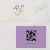 Waterverf Iris Baby shower QR Code Registry Informatiekaartje (Voorkant / Achterkant)