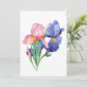 Waterverf Iris bedankje. Bedankkaart (Staand voorkant)