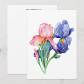 Waterverf Iris bedankje. Bedankkaart (Voorkant / Achterkant)