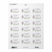 Waterverf Iris Bloemen Kinderen School Naam Labels (Full Sheet)