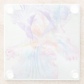 Waterverf Iris Bloemschilderkunst Glazen Onderzetter (Achterkant)