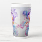Waterverf Iris Bloemschilderkunst Koffie Latte Mok (Voorkant)