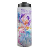 Waterverf Iris Bloemschilderkunst Paars Thermosbeker (Voorkant)