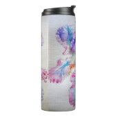 Waterverf Iris Bloemschilderkunst Paars Thermosbeker (Gedraaid links)