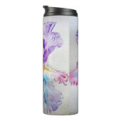 Waterverf Iris Bloemschilderkunst Paars Thermosbeker (Geroteerd rechts)