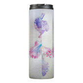 Waterverf Iris Bloemschilderkunst Paars Thermosbeker (Achterkant)