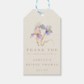 Waterverf Iris Bruidsdouche Cadeaulabel (Voorkant)
