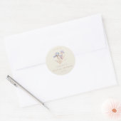 Waterverf Iris Bruidsdouche Ronde Sticker (Envelop)