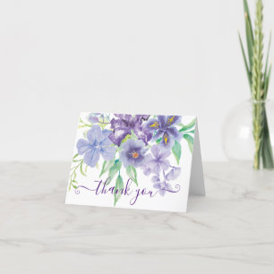 Waterverf iris floral dank u kaart