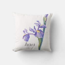 Waterverf Iris Floral Kussen