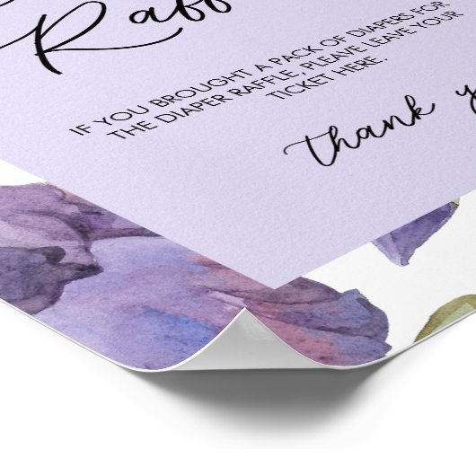 Waterverf Iris Floral Spring Diaper Raffle Poster (Hoek)
