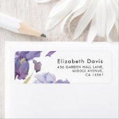 Waterverf Iris Floral Spring Garden Adres Etiket (Insitu)