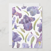 Waterverf Iris Floral Spring Garden Baby shower Kaart (Achterkant)