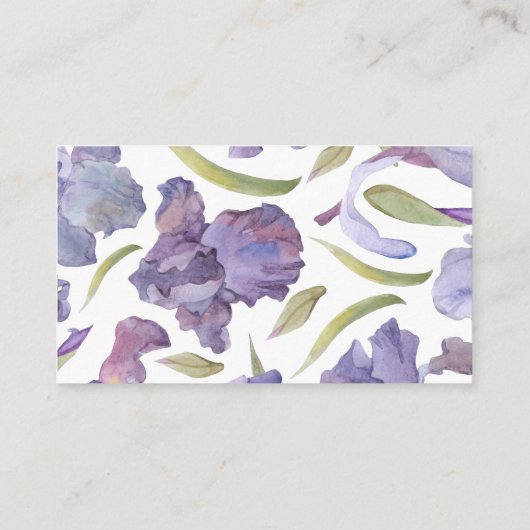 Waterverf Iris Floral Spring Garden Boos for Bab Informatiekaartje (Achterkant)