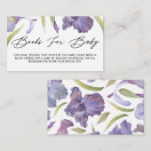 Waterverf Iris Floral Spring Garden Boos for Bab Informatiekaartje (Voorkant / Achterkant)