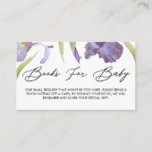 Waterverf Iris Floral Spring Garden Boos for Bab Informatiekaartje (Voorkant)