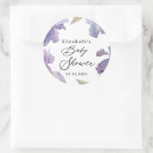 Waterverf Iris Floral Spring Garden Ronde Sticker (Tas)