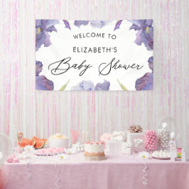 Waterverf Iris Floral Spring Garden Welcome Sign Spandoek