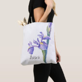 Waterverf Iris Floral Tote Bag (Dichtbij)