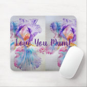 Waterverf Iris Flower Love Mum Mouse Mat Paars Muismat (Met muis)
