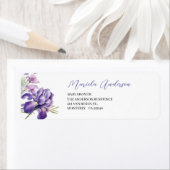 Waterverf Iris Flower vrijgezellenfeest Etiket (Insitu)