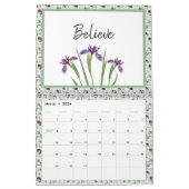Waterverf Iris Flowers Motivatie woorden Kalender (Mar 2026)