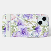 Waterverf Iris in Paarse aangepaste naam Case-Mate iPhone Case (Achterkant (horizontaal))