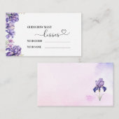 Waterverf Iris Lila Bloem baby shEnclosure Kaart (Voorkant / Achterkant)