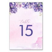 Waterverf Iris Lila bloemen bruiloft Kaart (Achterkant)