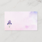 Waterverf Iris Lila Bloemen Receptenkaart bruids Informatiekaartje (Achterkant)