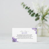 Waterverf Iris Lila Bloemen Receptenkaart bruids Informatiekaartje (Staand voorkant)