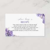 Waterverf Iris Lila Bloemen Receptenkaart bruids Informatiekaartje (Voorkant)