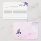 Waterverf Iris Lila Recept cardEnclosure Kaart (Voorkant / Achterkant)