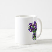 Waterverf Iris Mason Jar Paarse Bloem Mok (Voorkant rechts)