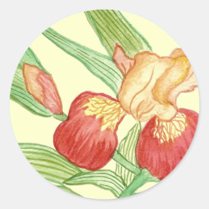 Waterverf iris ronde sticker
