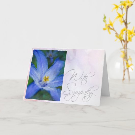 Waterverf iris-sympathie kaart (Gele Bloem)