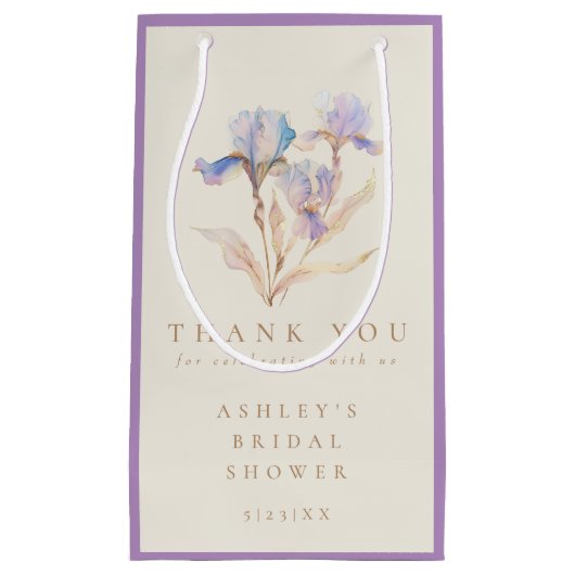 Waterverf Iris Vrijgezellenfeest Bedankt Klein Cadeauzakje (Voorkant)