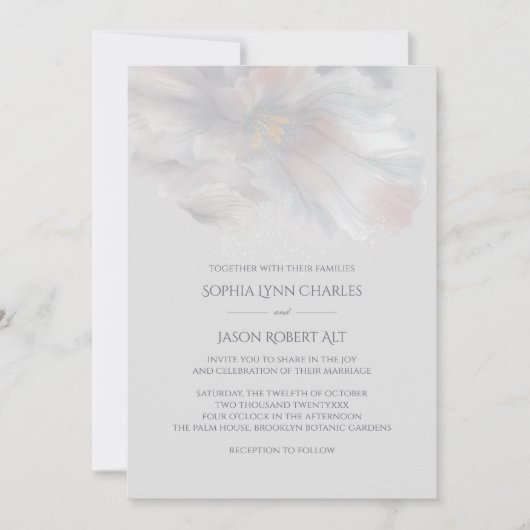 Waterverf Iris Wedding Kaart (Voorkant)