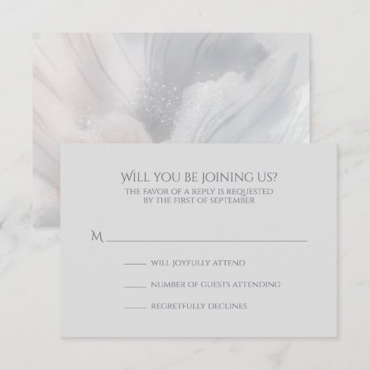 Waterverf Iris Wedding RSVP Kaartje (Voorkant / Achterkant)