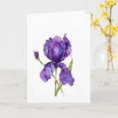 Waterverf Iris Wenskaart ~ Lege binnenkant Kaart (Gele Bloem)