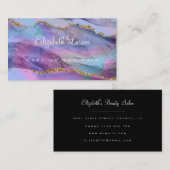 Waterverf iriserende glitter agaat make-up artiest visitekaartje (Voorkant / Achterkant)