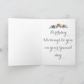 Waterverf Irises en Daffodils Wenskaart Kaart (Binnen)