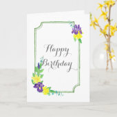 Waterverf Irises en Daffodils Wenskaart Kaart (Gele Bloem)