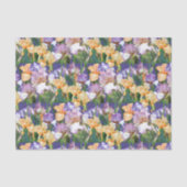 Waterverf Irises/Floral-ontkoppelingspambacht Tissuepapier (Voorkant)