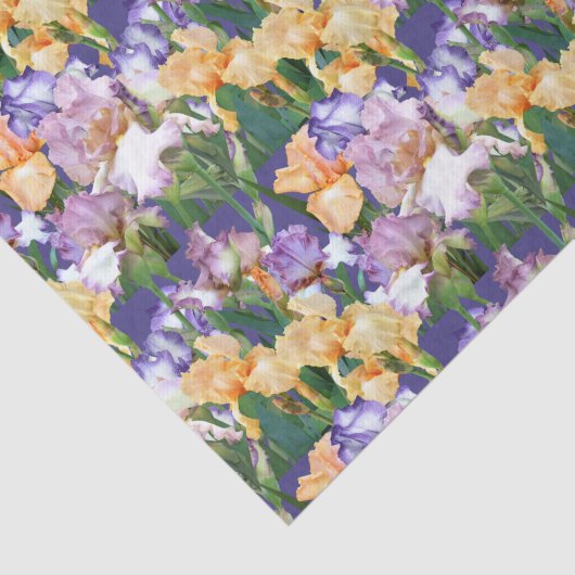 Waterverf Irises/Floral-ontkoppelingspambacht Tissuepapier (Detail)