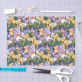 Waterverf Irises/Floral-ontkoppelingspambacht Tissuepapier (Craft)