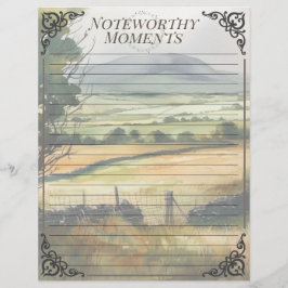 Waterverf Irish Countryside Looseleaf Note Sheet